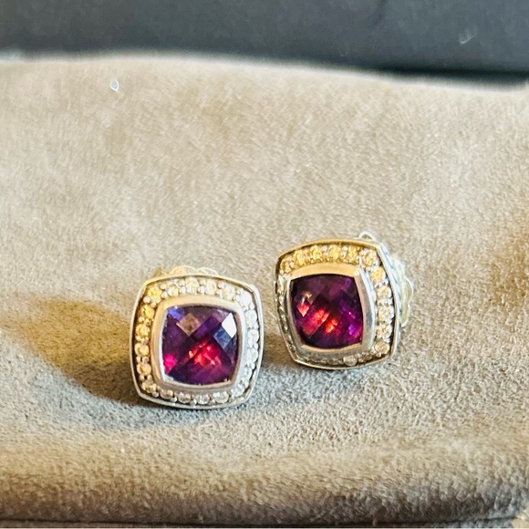 David Yurman Petite Albion Amethyst Earrings - Picture 1 of 4